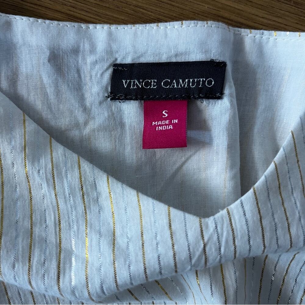 Vince Camuto Ivory Metallic Stripe Tank Top - Picture 8 of 10